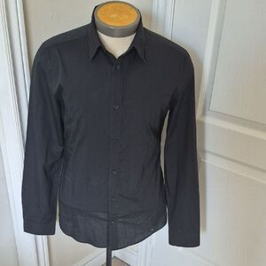 H&M Black Button-Up Shirt